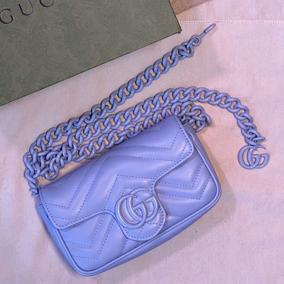 Gucci GG Marmont Belt Bag in Pale Blue - Brand New without Tags - Picture 1 of 5